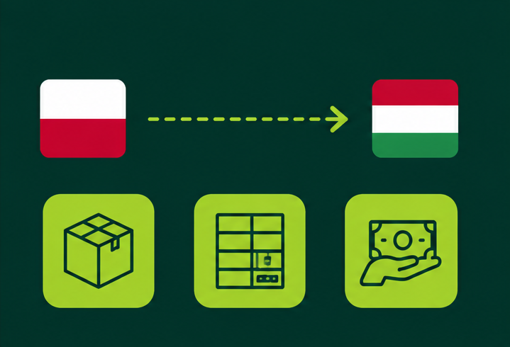 Wysyłka paczki z Polski do Węgier z dostawą do automatu paczkowego i płatnością za pobraniem COD